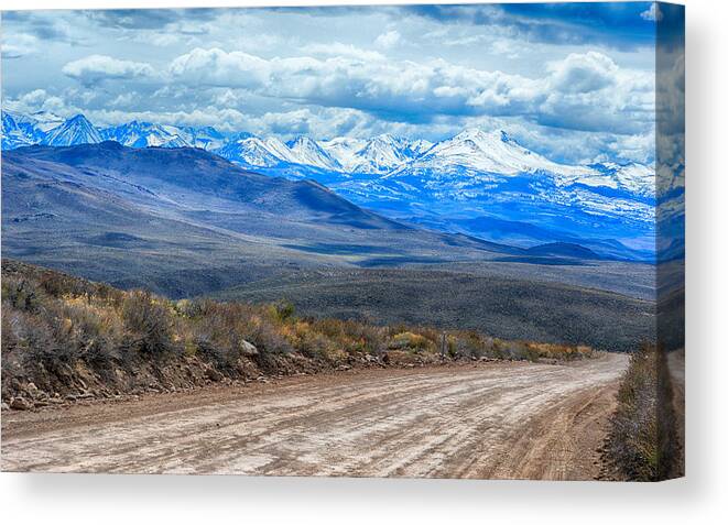 Scenic Canvas Print featuring the photograph Road to Bodie by AJ Schibig