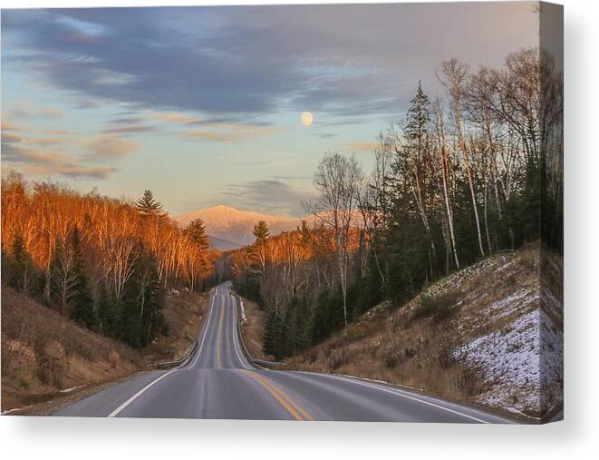 Road Canvas Print featuring the photograph Road to the Moon by White Mountain Images