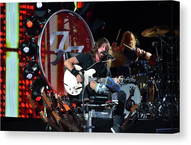 Dave Grohl Canvas Print featuring the photograph Rock Concert by La Dolce Vita