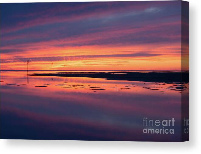 Rock Harbor Canvas Print featuring the photograph Rock Harbor Sunset by Lorraine Cosgrove