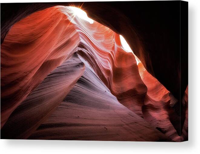 Antelope Canyon Canvas Print featuring the photograph Rock Waves by Nicki Frates