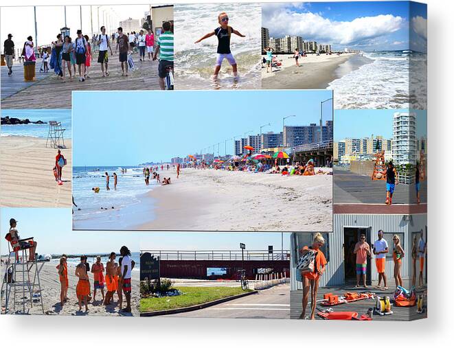All Canvas Print featuring the photograph Rockaway Beach and Boardwalk 003 by Maureen E Ritter
