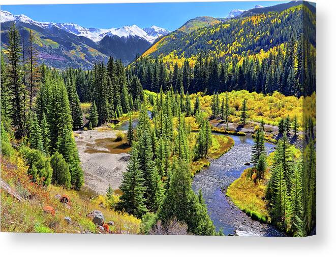 Colorado Canvas Print featuring the photograph Rockies and Aspens - Colorful Colorado - Telluride by Jason Politte