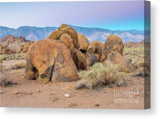 Eastern Sierra Canvas Print featuring the photograph Rocks At Dusk by Mimi Ditchie