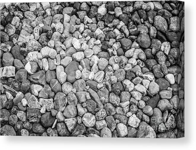 Rocks Canvas Print featuring the photograph Rocks from Beaches in Black and White by Deborah Brown