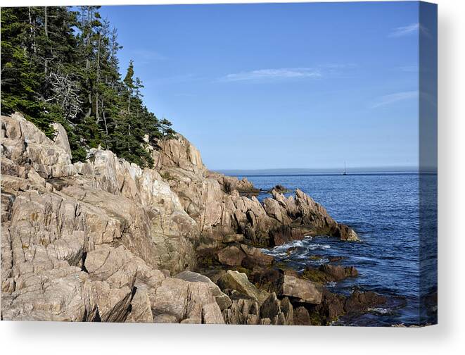rocky Maine Coast Canvas Print featuring the photograph Rocky Maine Coast by Brendan Reals