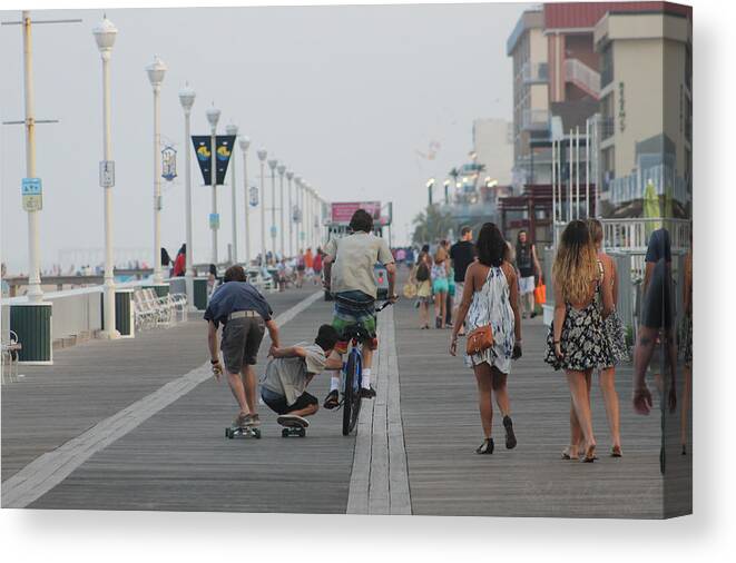 Boardwalk Canvas Print featuring the photograph Rolling Down The Boards by Robert Banach
