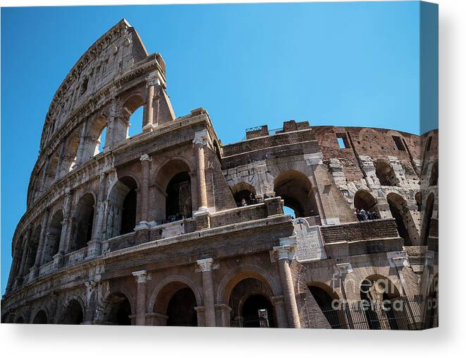 The Colosseum Of Rome Canvas Print featuring the photograph The Colosseum of Rome by Brenda Kean