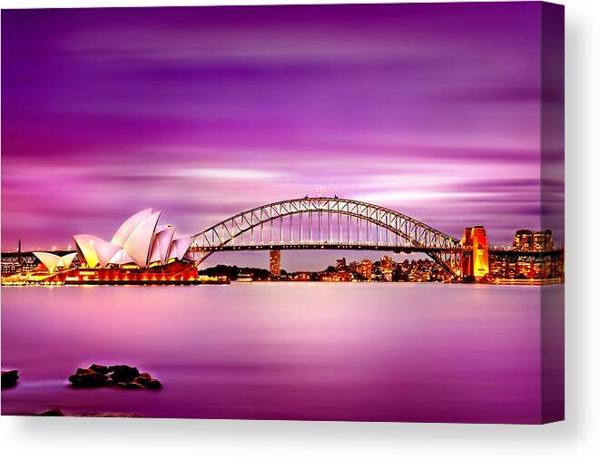 Sydney Canvas Print featuring the photograph Romantic Harbour by Az Jackson