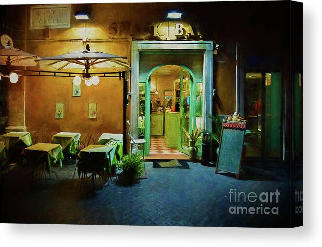 Rome Canvas Print featuring the photograph Rome Snack Bar by Stuart Row