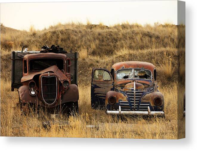 Car Canvas Print featuring the photograph Rotting Jalopies by Todd Klassy