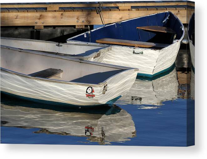Dinghies Canvas Print featuring the photograph Row Boats In Manchesta by Juergen Roth