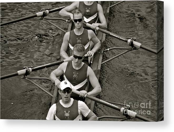 Athlete Canvas Print featuring the photograph Rowing at the Regatta by Jason Freedman