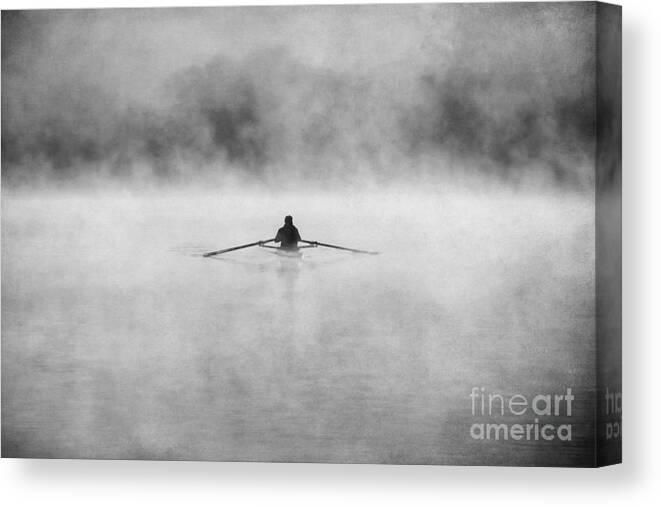 Action Canvas Print featuring the photograph Rowing on the Chattahoochee by Darren Fisher