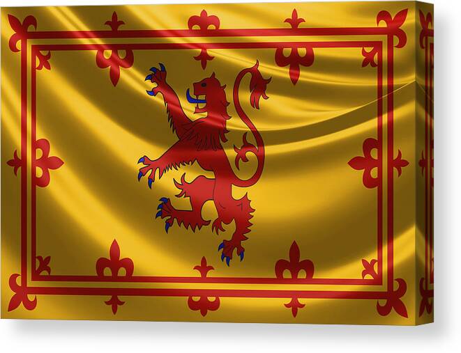 'royal Collection' By Serge Averbukh Canvas Print featuring the digital art Royal Banner of the Royal Arms of Scotland by Serge Averbukh