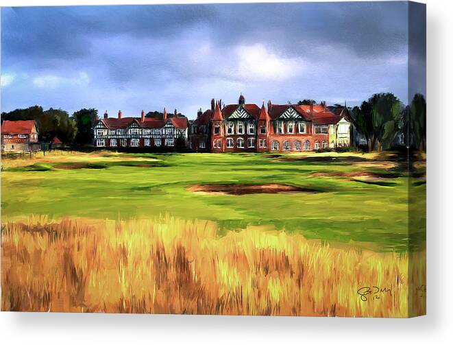 Royal Lytham & St. Annes Golf Club Canvas Print featuring the painting Royal Lytham St. Annes Golf Club by Scott Melby
