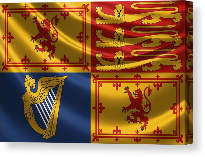 'royal Collection' By Serge Averbukh Canvas Print featuring the digital art Royal Standard of the United Kingdom in Scotland by Serge Averbukh