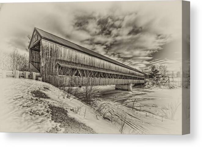 Covered Bridge Canvas Print featuring the photograph Rusagonish covered bridge by Jason Bennett