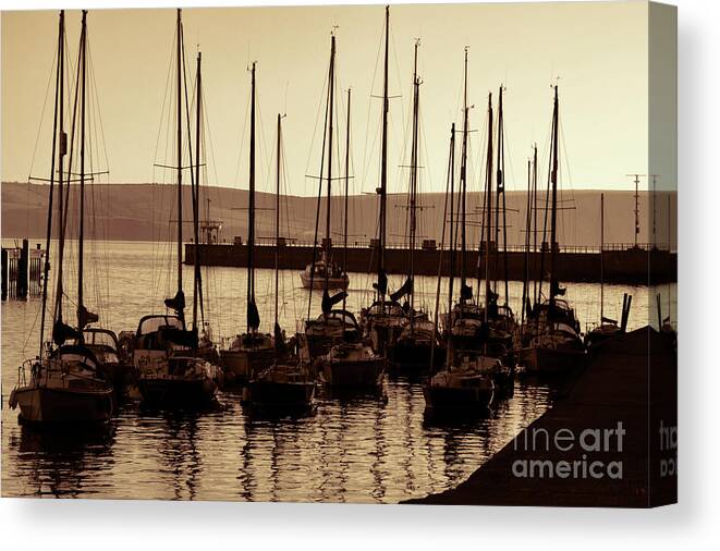 Weymouth Canvas Print featuring the photograph Russet Harbour by Baggieoldboy