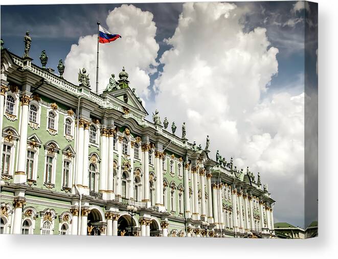 Travel Canvas Print featuring the photograph Russian Winter Palace by KG Thienemann