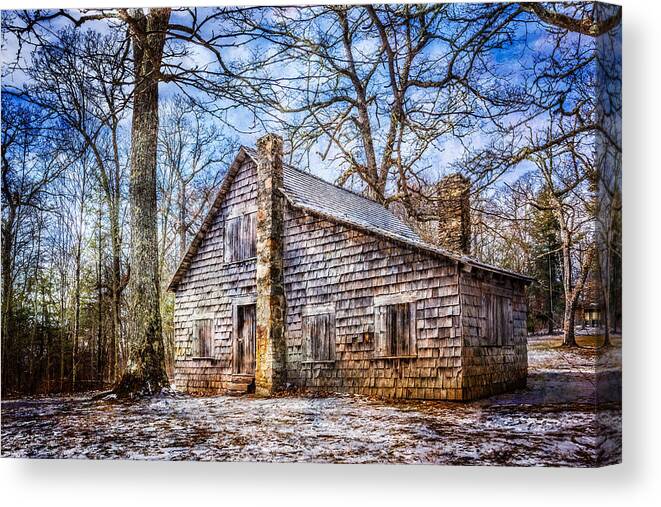 Appalachia Canvas Print featuring the photograph Rustic Cabin by Debra and Dave Vanderlaan