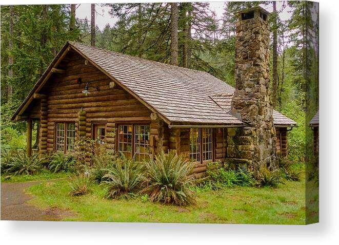 Cabin Canvas Print featuring the photograph Rustic Cabin by Jerry Cahill