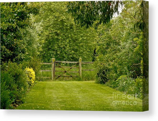 Rustic Gates Canvas Print featuring the photograph Rustic Gates by Elena Perelman