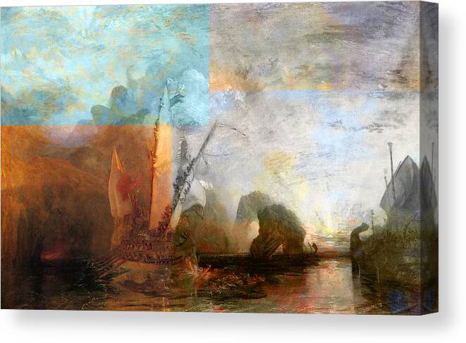 Abstract In The Living Room Canvas Print featuring the digital art Rustic I Turner by David Bridburg