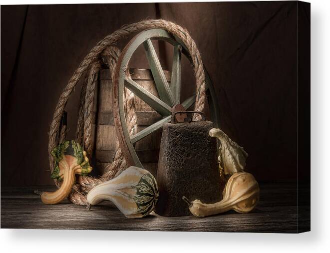 Gourd Canvas Print featuring the photograph Rustic Still Life by Tom Mc Nemar