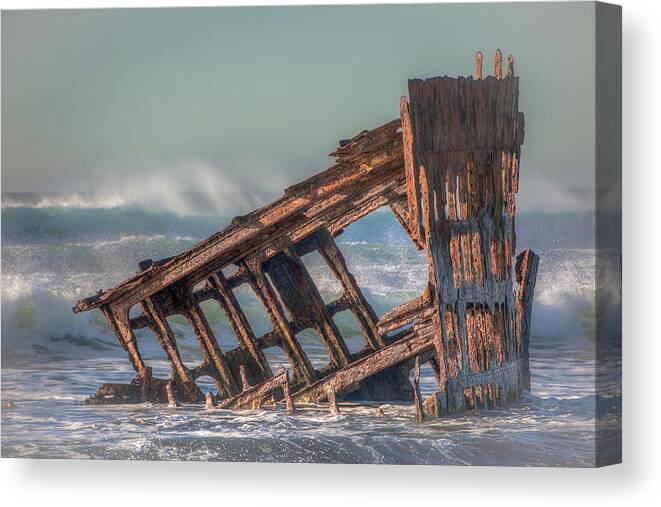 Peter Iredale Canvas Print featuring the photograph Rusty Relic 0717 by Kristina Rinell