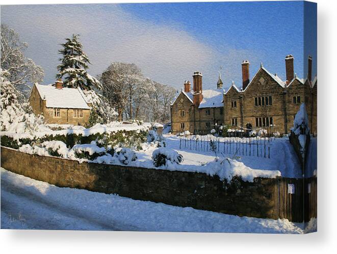 Sackville College Canvas Print featuring the digital art Sackville College in Winter by Julian Perry