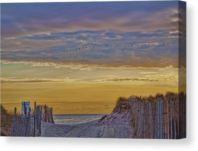 Beach Canvas Print featuring the photograph Sagg Main Beach In Winter by Cathy Kovarik