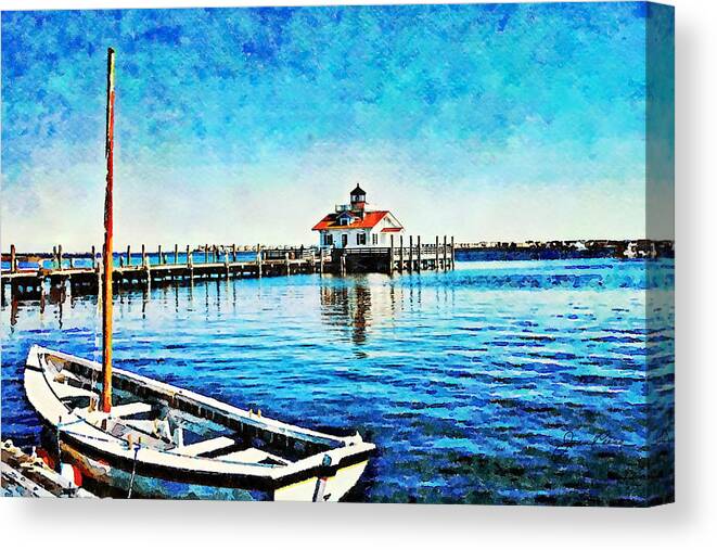 Docked Sailboat Canvas Print featuring the painting Sail Away by Joan Reese
