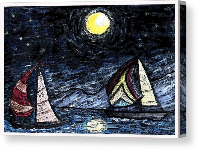 Painting Canvas Print featuring the painting Sail Away by Monica Engeler