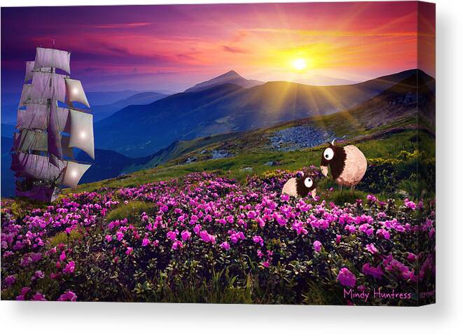 Sailing Canvas Print featuring the painting Sail Away With Me by Mindy Huntress