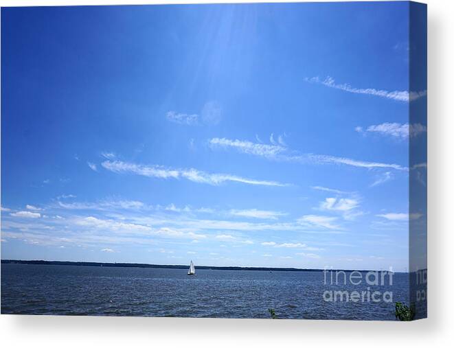 Lake Canvas Print featuring the photograph Sailboat by Jimmy Clark