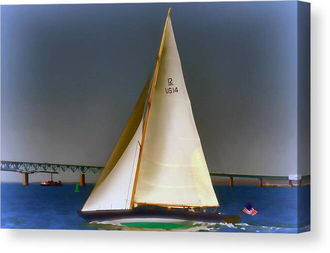 Impressionist Effect Photograph Canvas Print featuring the photograph Sailing impressionist paint effect by Tom Prendergast
