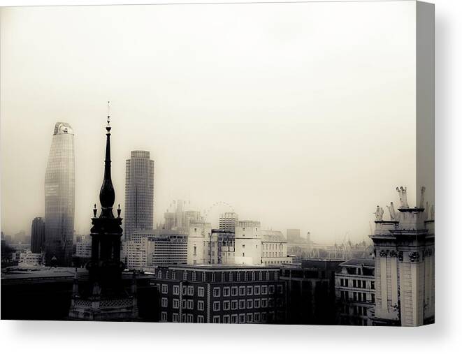 London Canvas Print featuring the photograph Saint Paul over London by Christopher Maxum