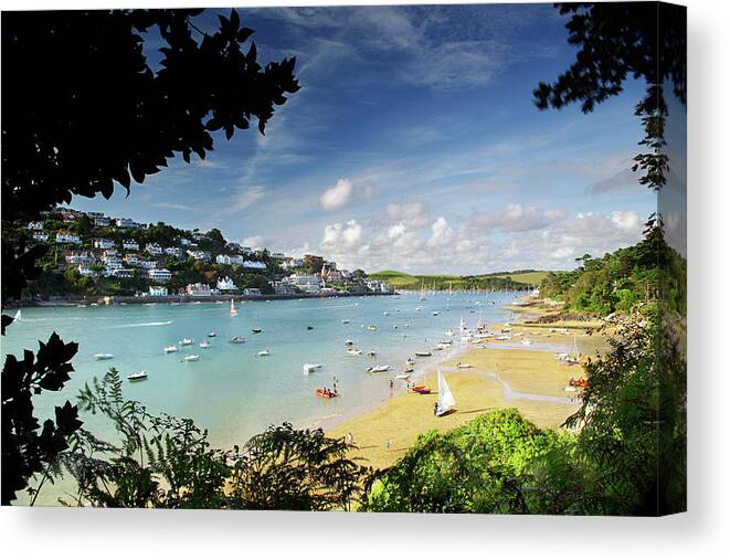 Salcombe Canvas Print featuring the photograph Salcombe and Kingsbridge Estuary by Maggie Mccall