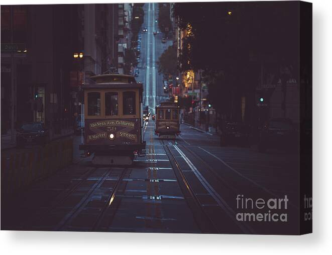 San Francisco Canvas Print featuring the photograph San Francisco Cable Cars by JR Photography