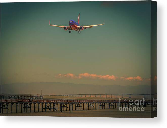 Transportation Canvas Print featuring the photograph San Francisco landing by Claudia M Photography
