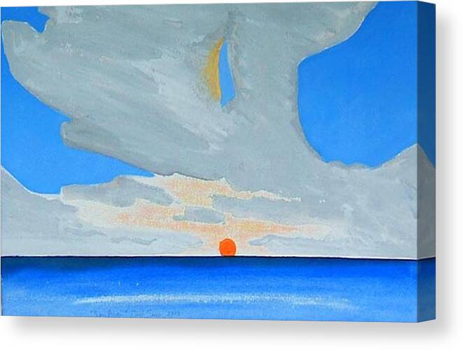 Sunrise Seascape Canvas Print featuring the painting San Juan Sunrise by Dick Sauer