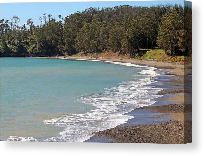 San Simeon Canvas Print featuring the photograph San Simeon Cove by Art Block Collections