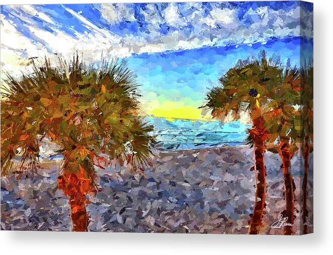 Painting Canvas Print featuring the photograph Sarasota Beach Florida by Joan Reese