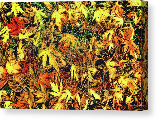 Autumn Canvas Print featuring the photograph Scattered Autumn Leaves by Anna Louise