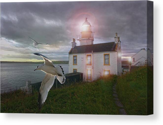 Lighthouse Canvas Print featuring the photograph Scottish Beacon by Robert Och