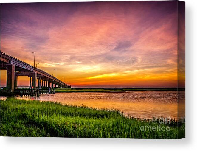 Sunset Canvas Print featuring the photograph Sea Isle Sunset by Nick Zelinsky Jr