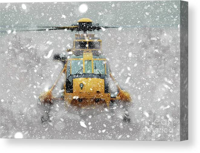 Sikorsky Canvas Print featuring the digital art Sea King Snow by Airpower Art