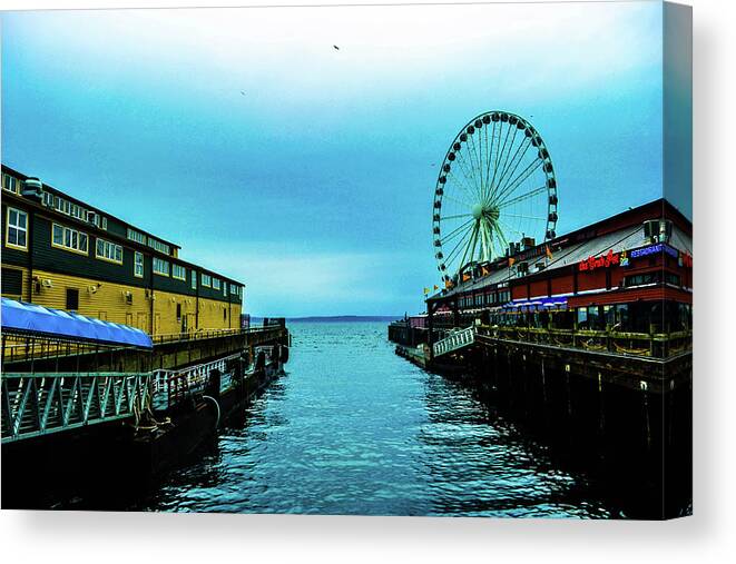 Seattle Canvas Print featuring the photograph Sea Side, Seattle 2 by D Justin Johns