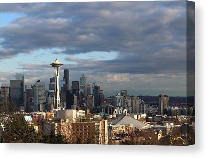 Seattle Canvas Print featuring the photograph Seattle Skyline by Brian Eberly
